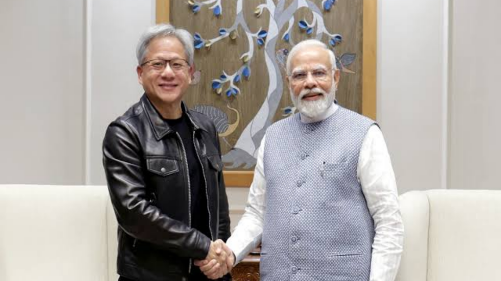 NVIDIA Chief Jensen Huang with Prime Minister Narendra Modi